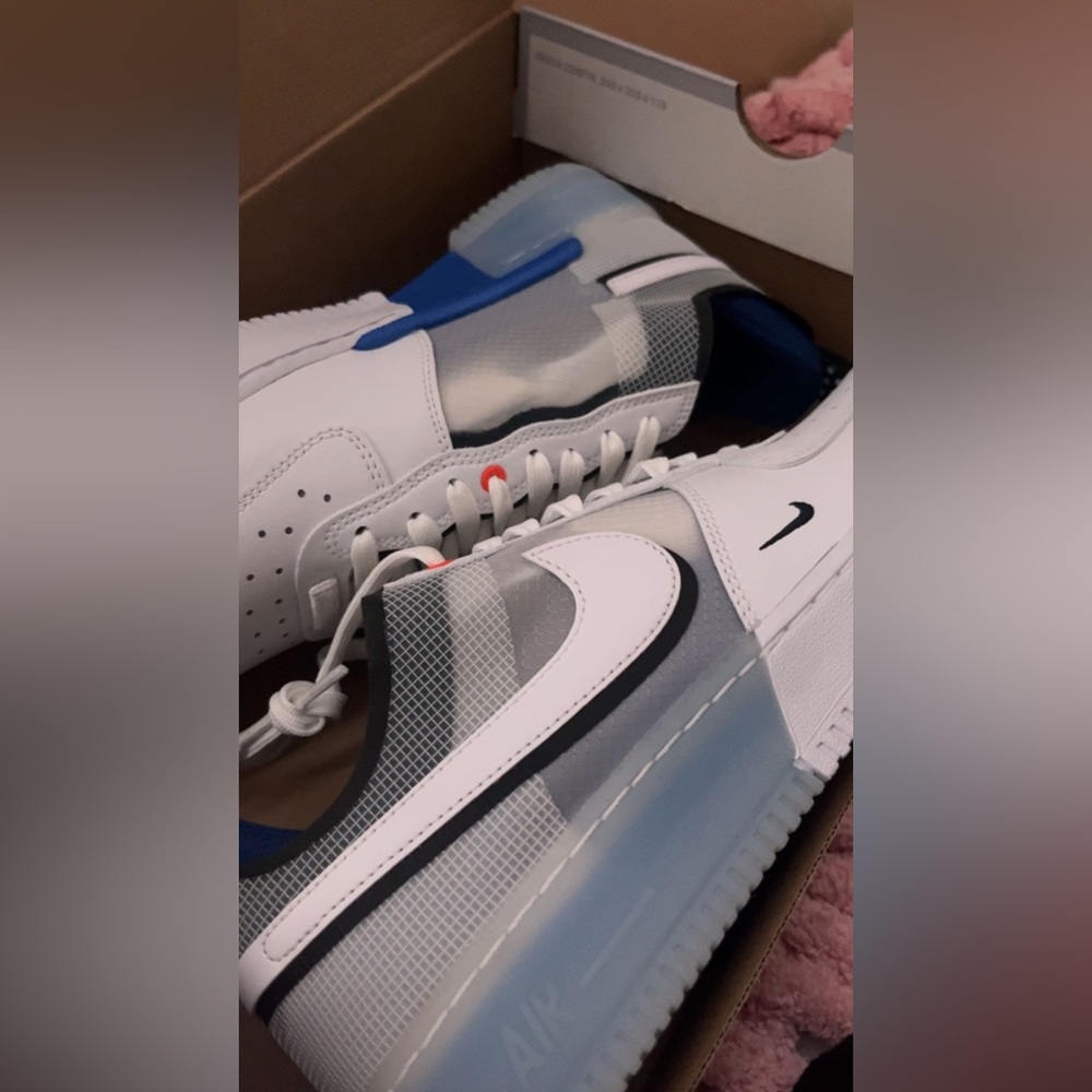 Air Force 1 React White Light Photo Blue - Size 10